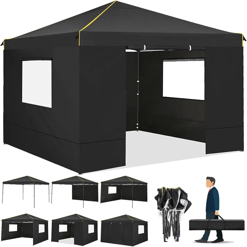 Tooluck Pop Up Canopy Tent With Sidewalls And Roll Up Mesh Windows Gazebo