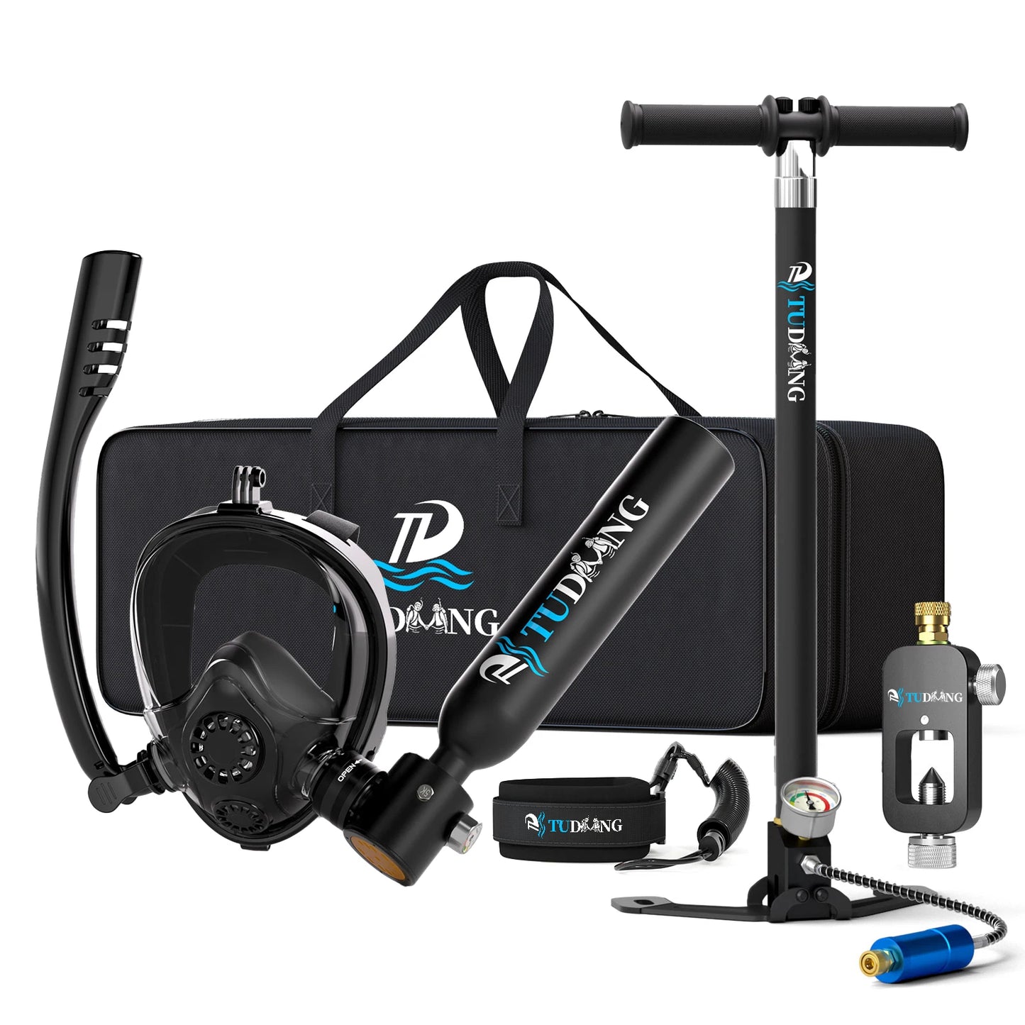 TUDIVING Mini Scuba Tank With Mask Portable Underwater Breathing Training
