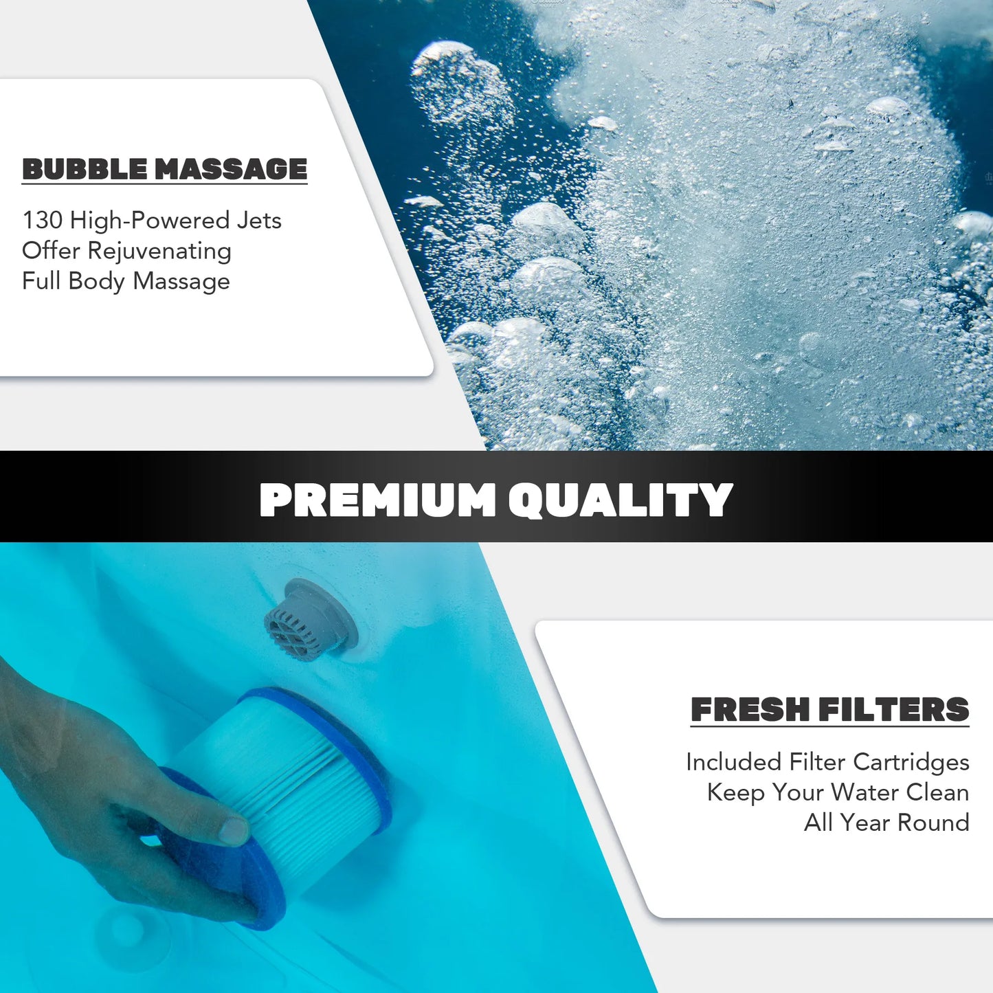 CO-Z Outdoor Inflatable Hot Tub Spa With Heater And Jets