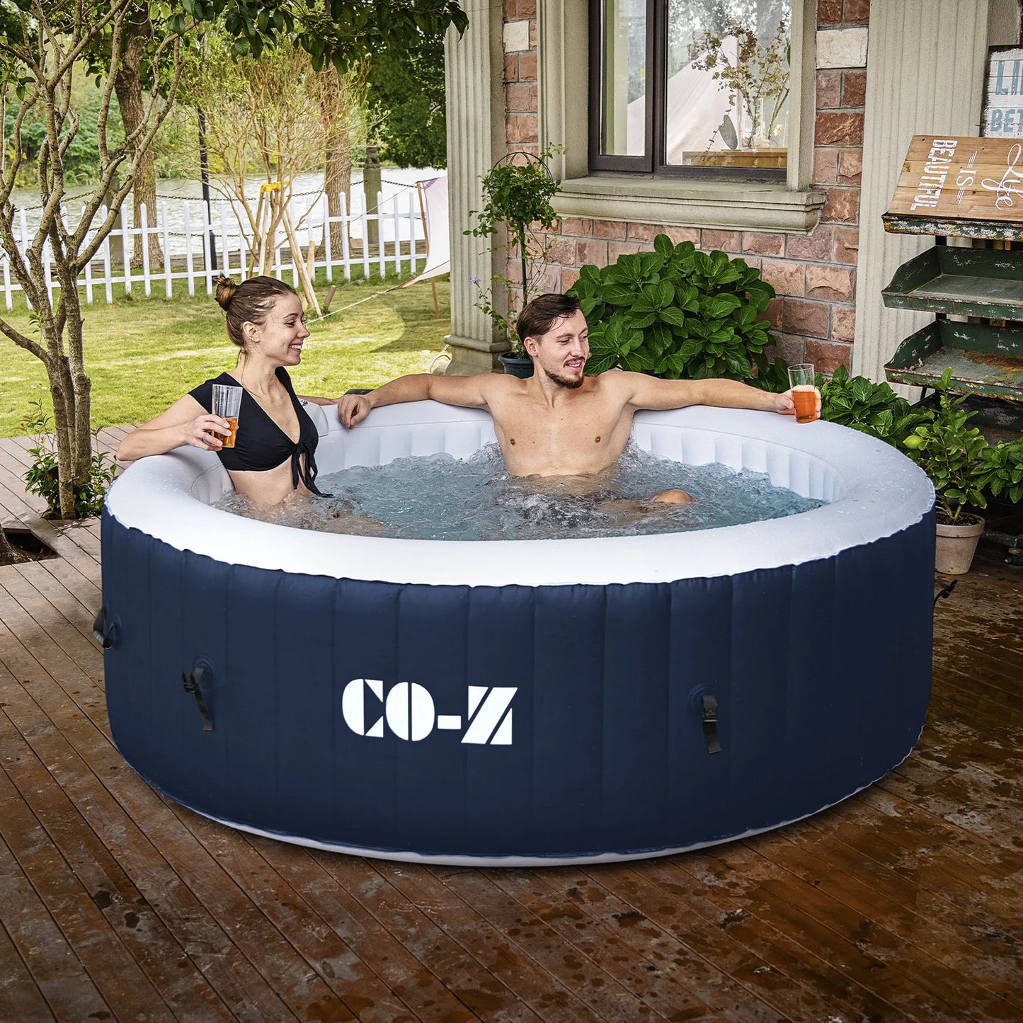 CO-Z Outdoor Inflatable Hot Tub Spa With Heater And Jets