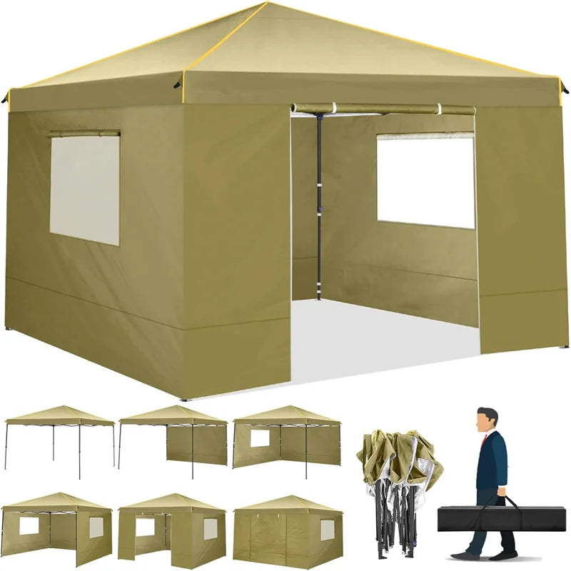 Tooluck Pop Up Canopy Tent With Sidewalls And Roll Up Mesh Windows Gazebo