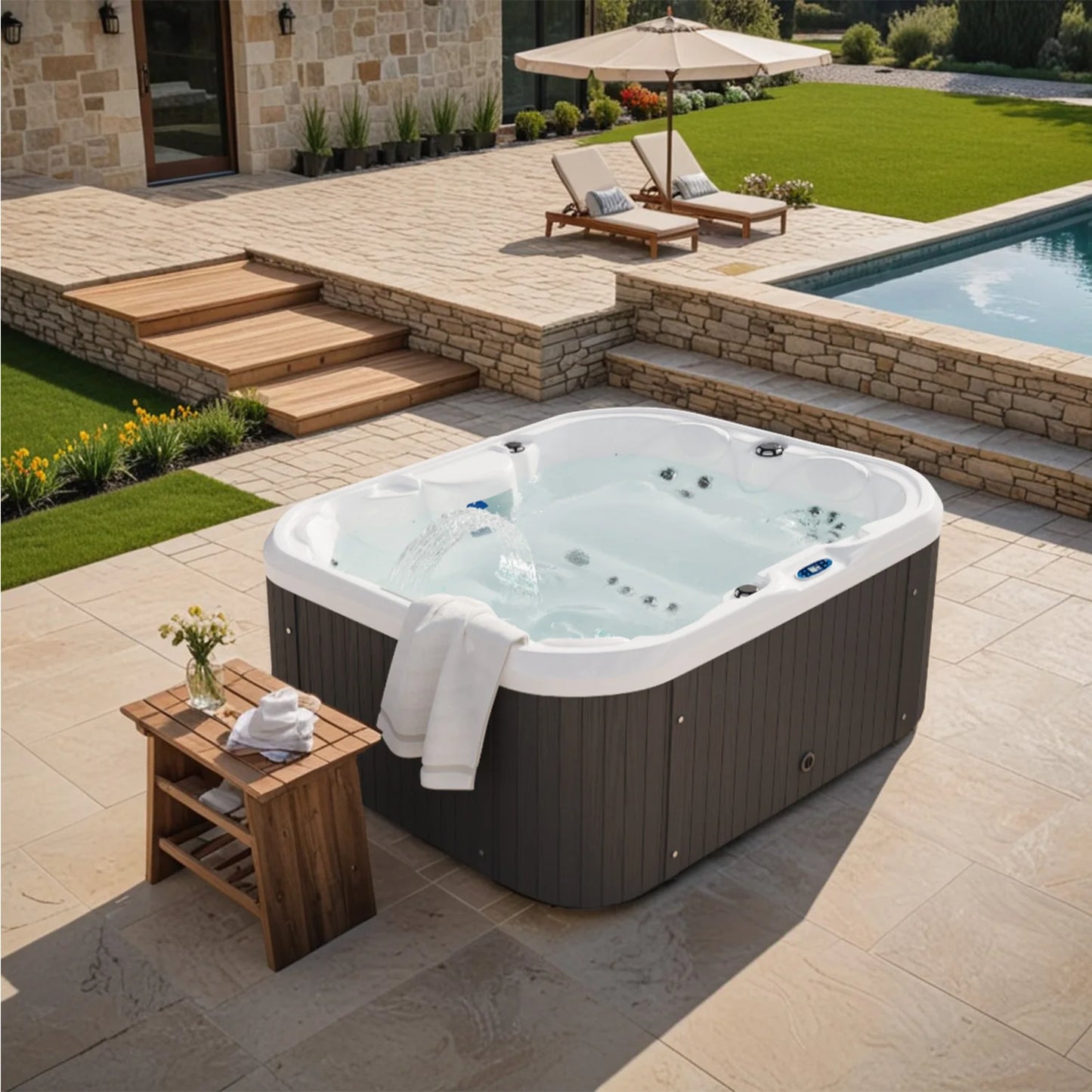Outdoor Hot Tub 2 To 4 25Jet With Intelligent Control