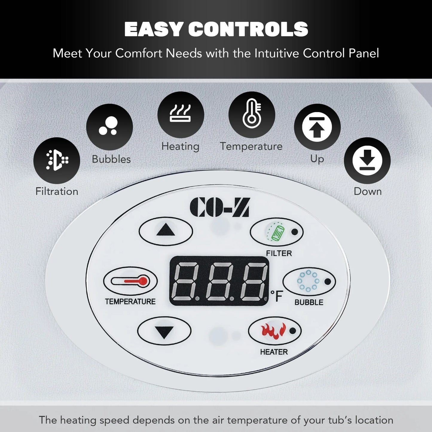 CO-Z Outdoor Inflatable Hot Tub Spa With Heater And Jets