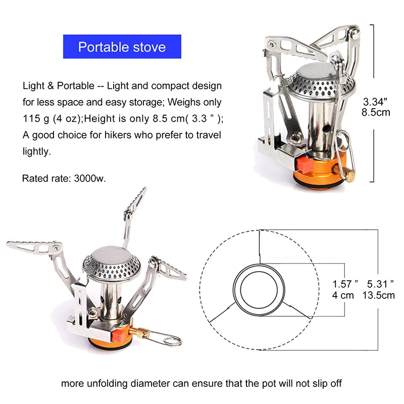 Widesea Camping Cookware Set With Portable Pot Folding Stove Tableware