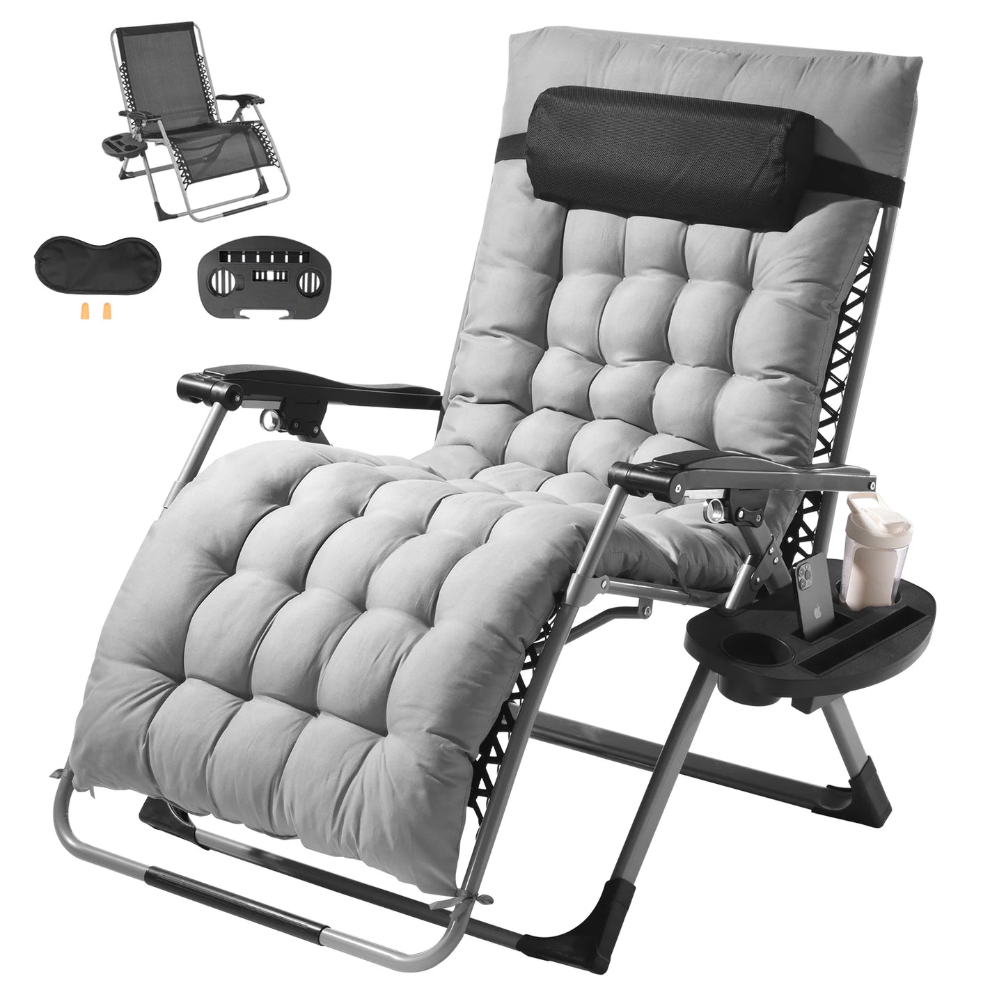 SucceBuy Zero Gravity Chair Recliner With Footrest And Cupholder
