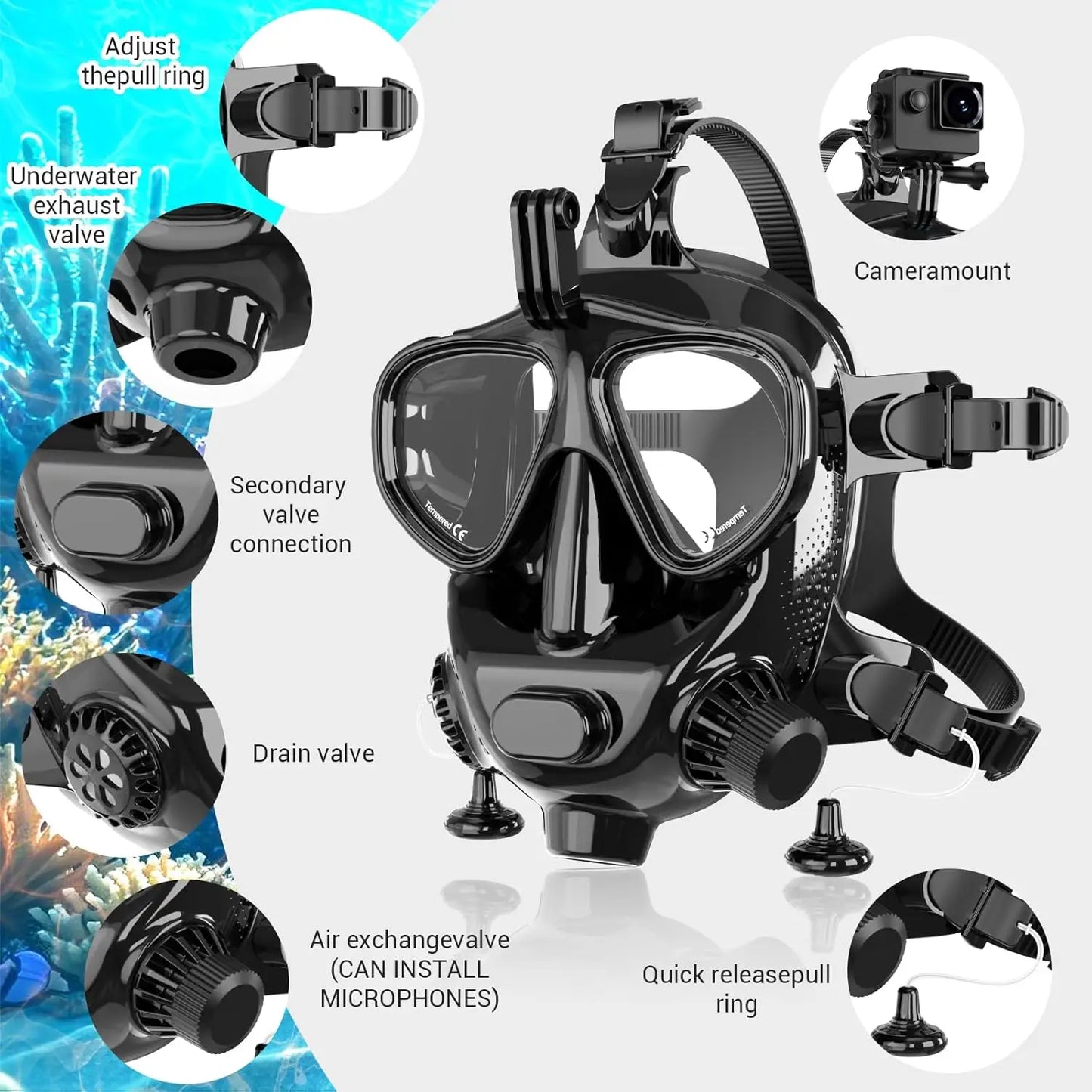 Hign-concerned Full Face Dive Mask For Diving Snorkeling