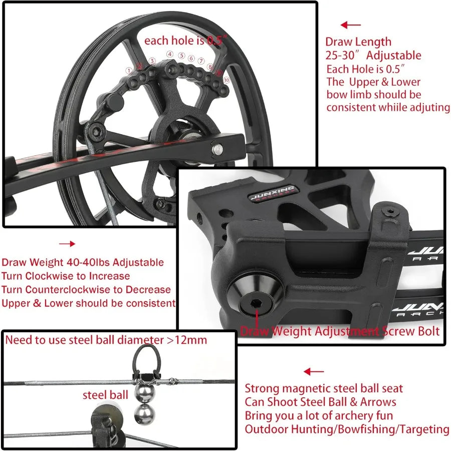 Adjustable Compound Bow for Hunting Archery Dual Use Set