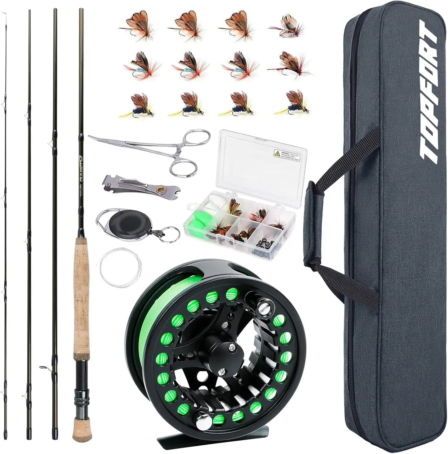 Lightweight Graphite Fly Fishing Rod And Reel Starter Kit