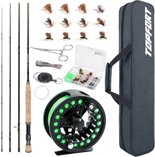 Lightweight Graphite Fly Fishing Rod And Reel Starter Kit