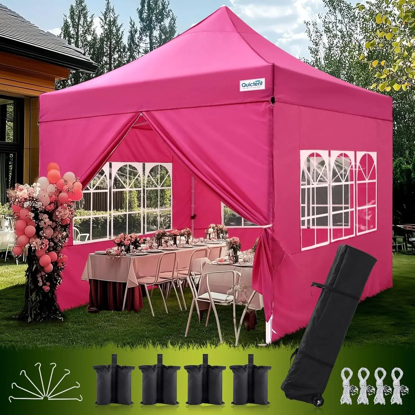 XMSJ Heavy Duty Pop Up Canopy Tent 800D Oxford Fabric