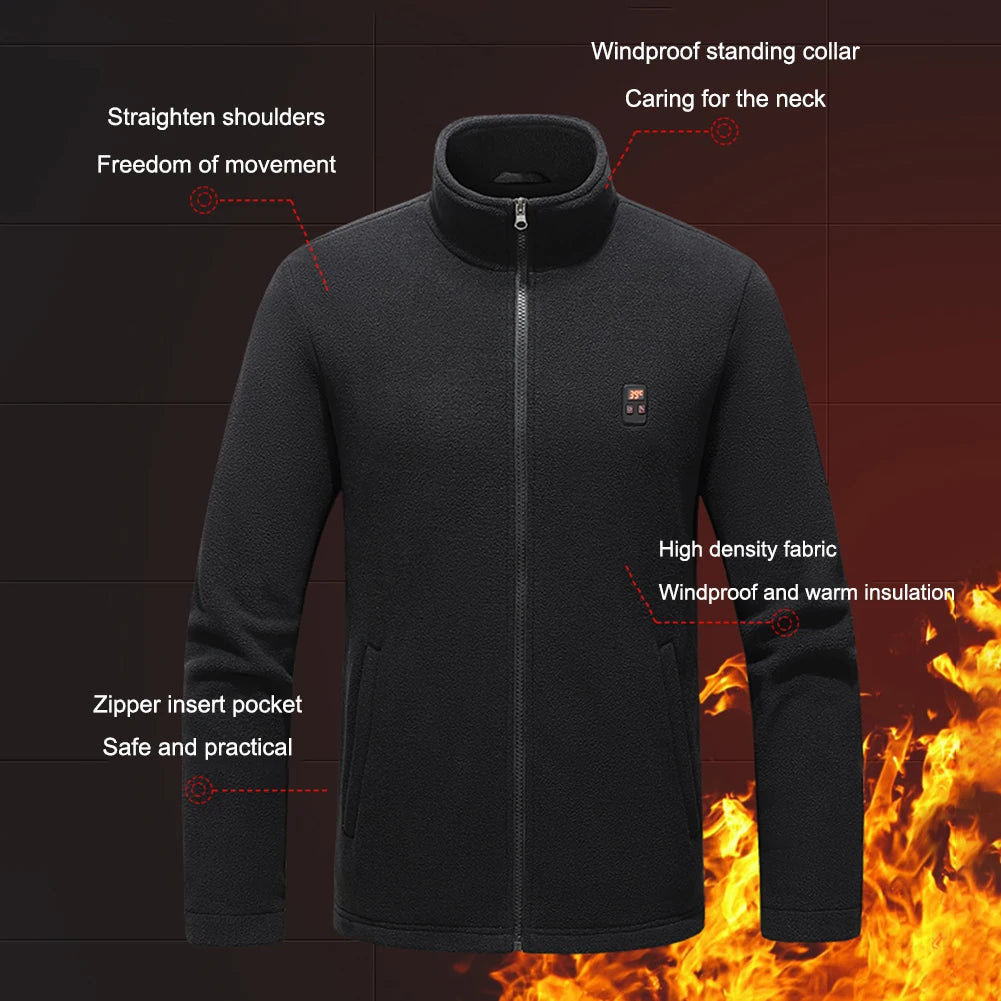 NONECN Heated Coat USB Charging Jacket Three Heat Levels