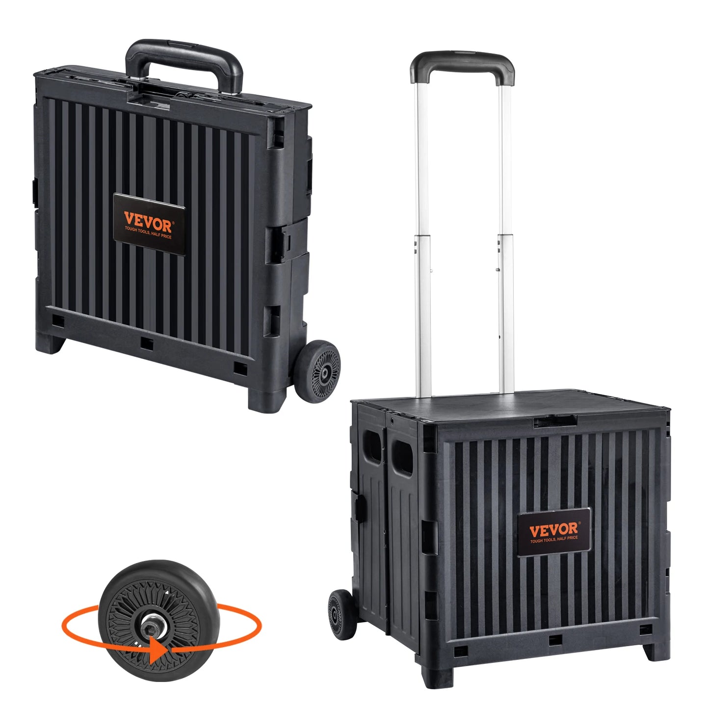 NONEDynamic Foldable Utility Shopping Cart With Telescope Handle
