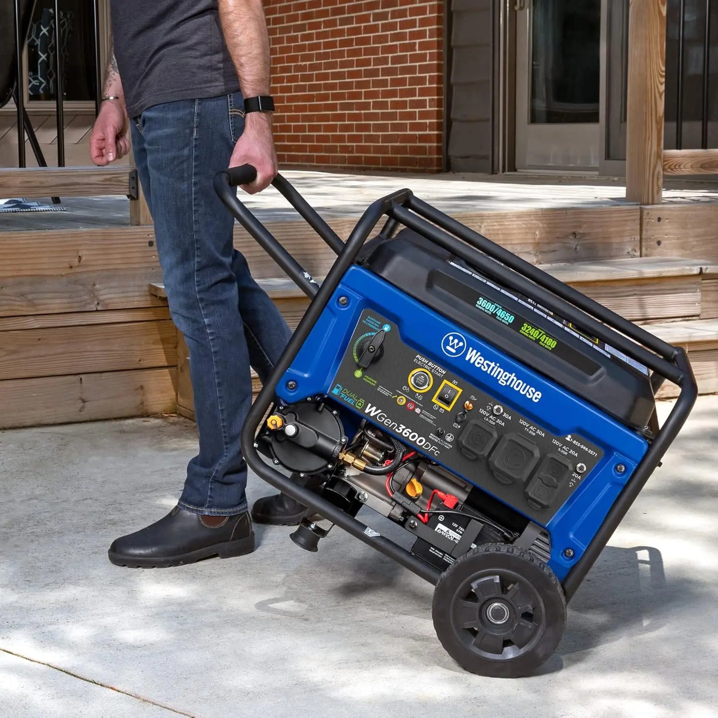 Dual Fuel Portable Generator 4650W Remote Start For RV Use