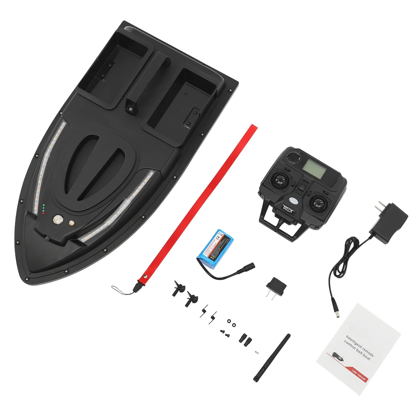 Double Bait Hooper Bait Boat Battery And Remote LCD