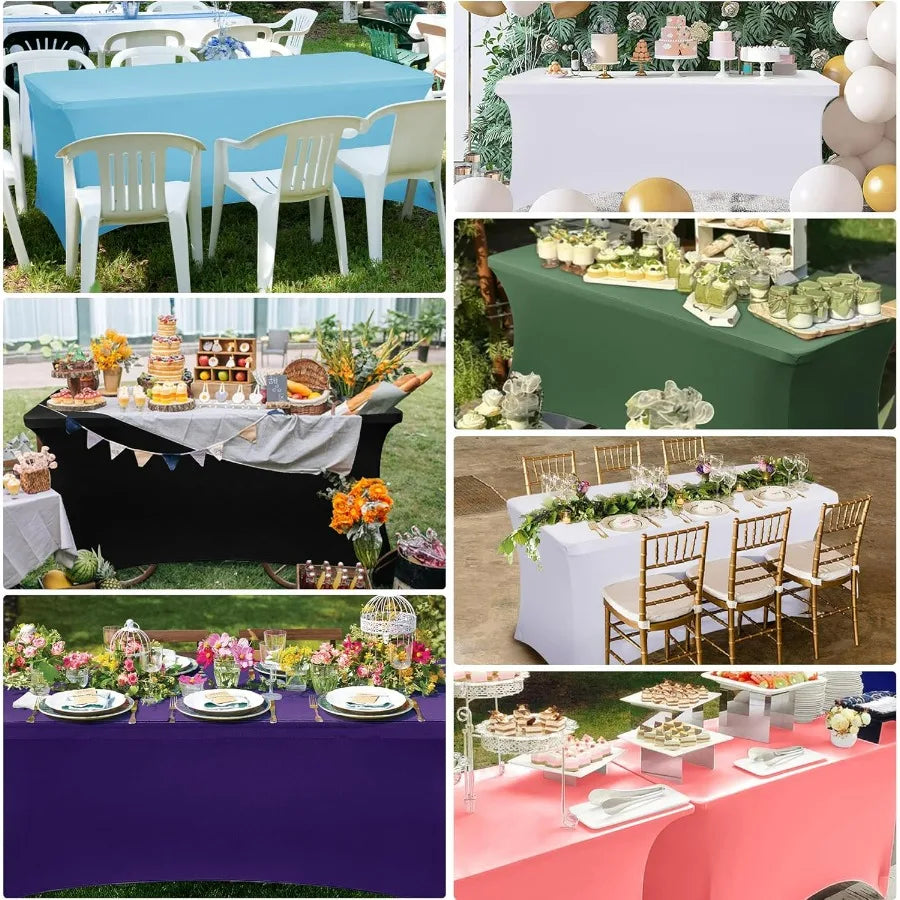NONECN Spandex Table Covers 6 Pack For Rectangular Tables
