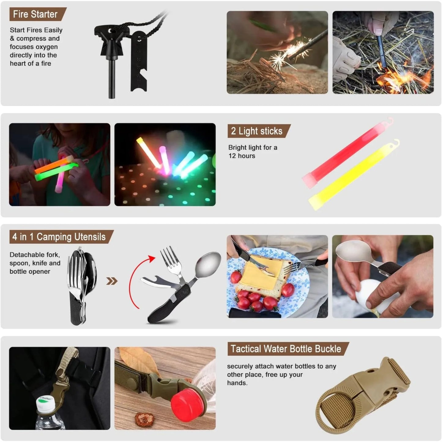 Hign-Concerned 238Pcs Emergency Survival Kit Tactical Molle