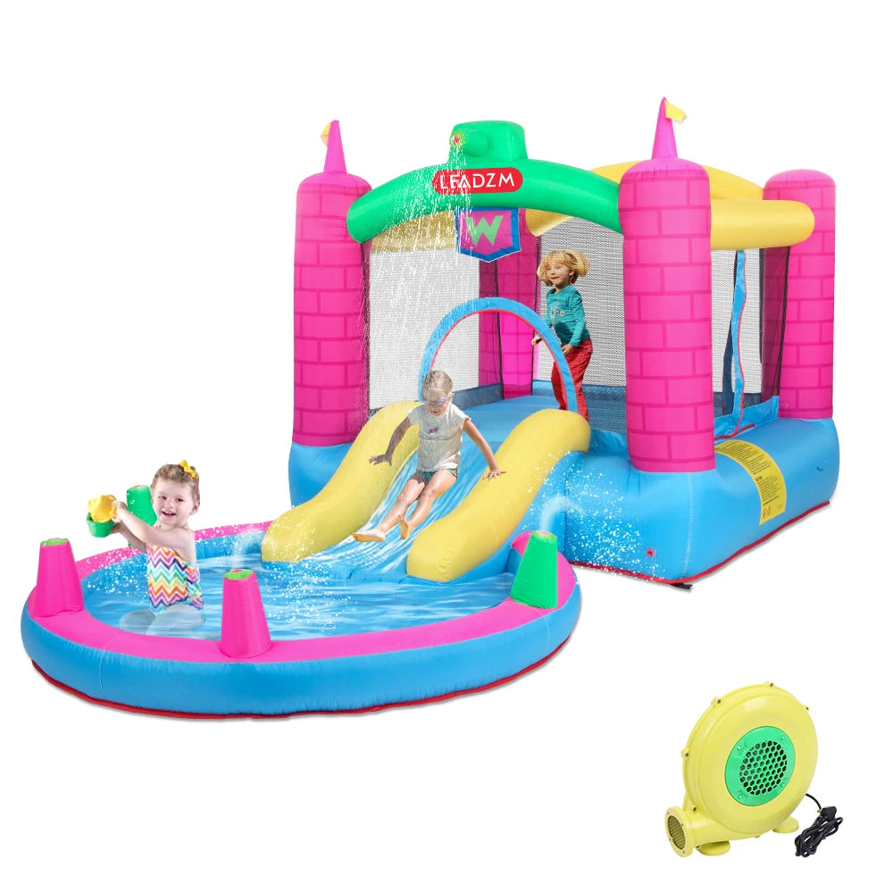 Elenxs Commercialgrade Inflatable Waterpark Bounce House With Slide Climbing Wall