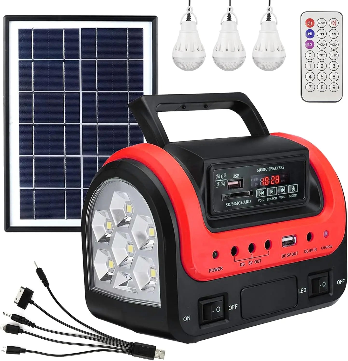Portable Solar Power Station LiFePO4 Battery 12500mAh USB DC Outlets