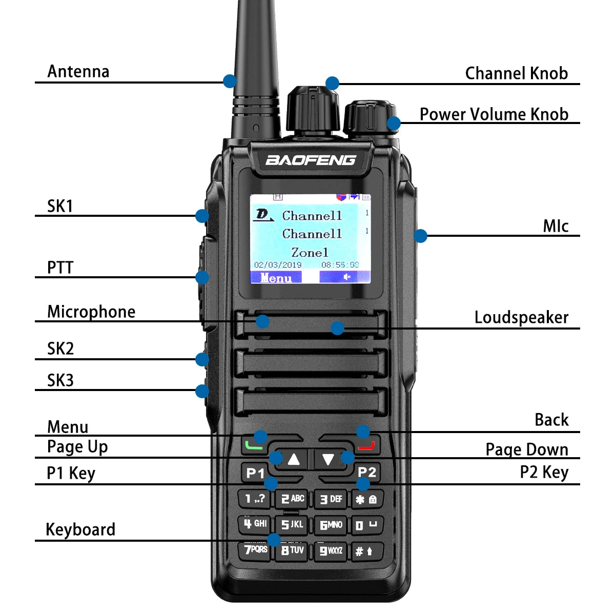 Baofeng DM1701 DM1702 GPS Dual Mode Walkie Talkie Long Range