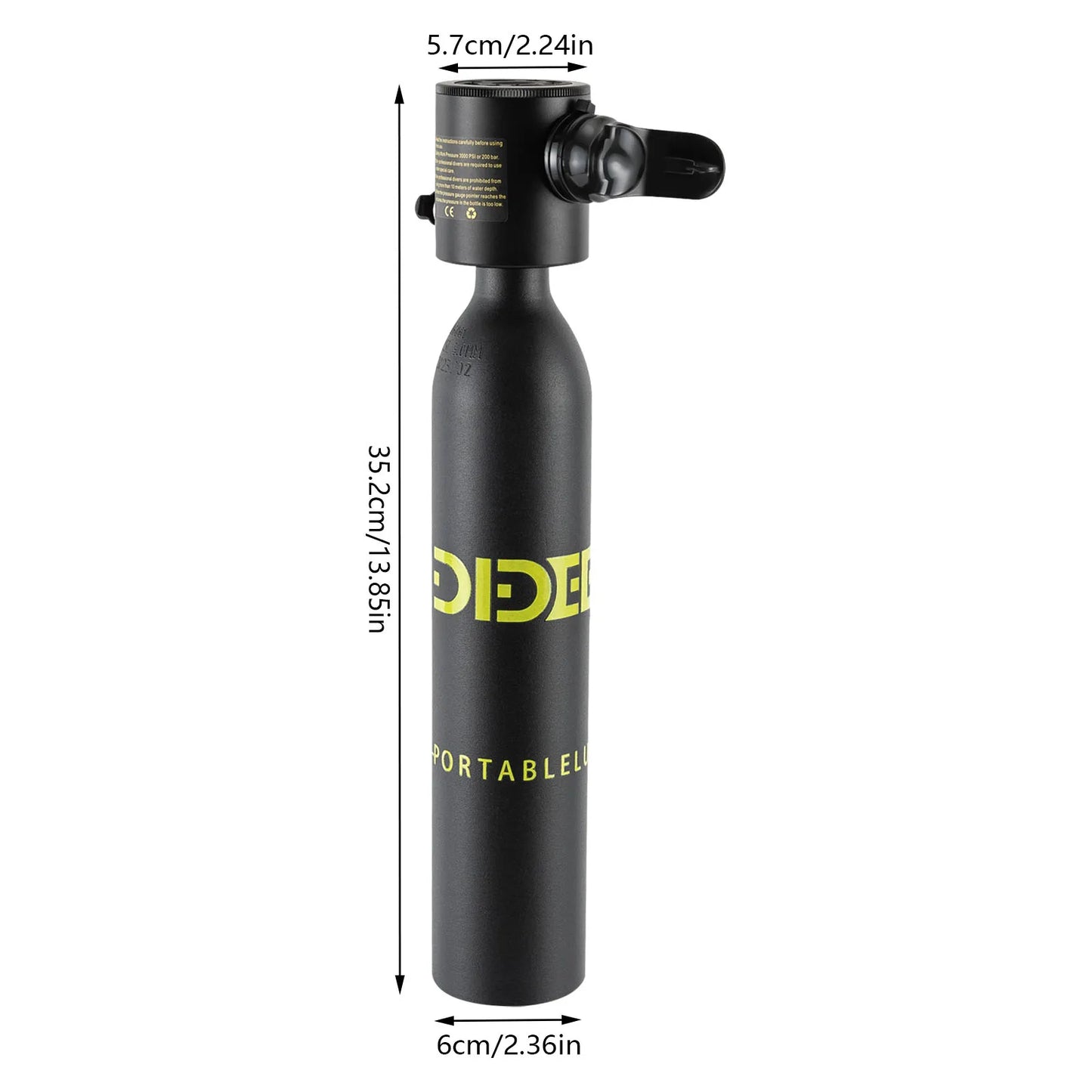 Portable Mini Scuba Tank 3000 PSI Underwater Breathing Cylinder