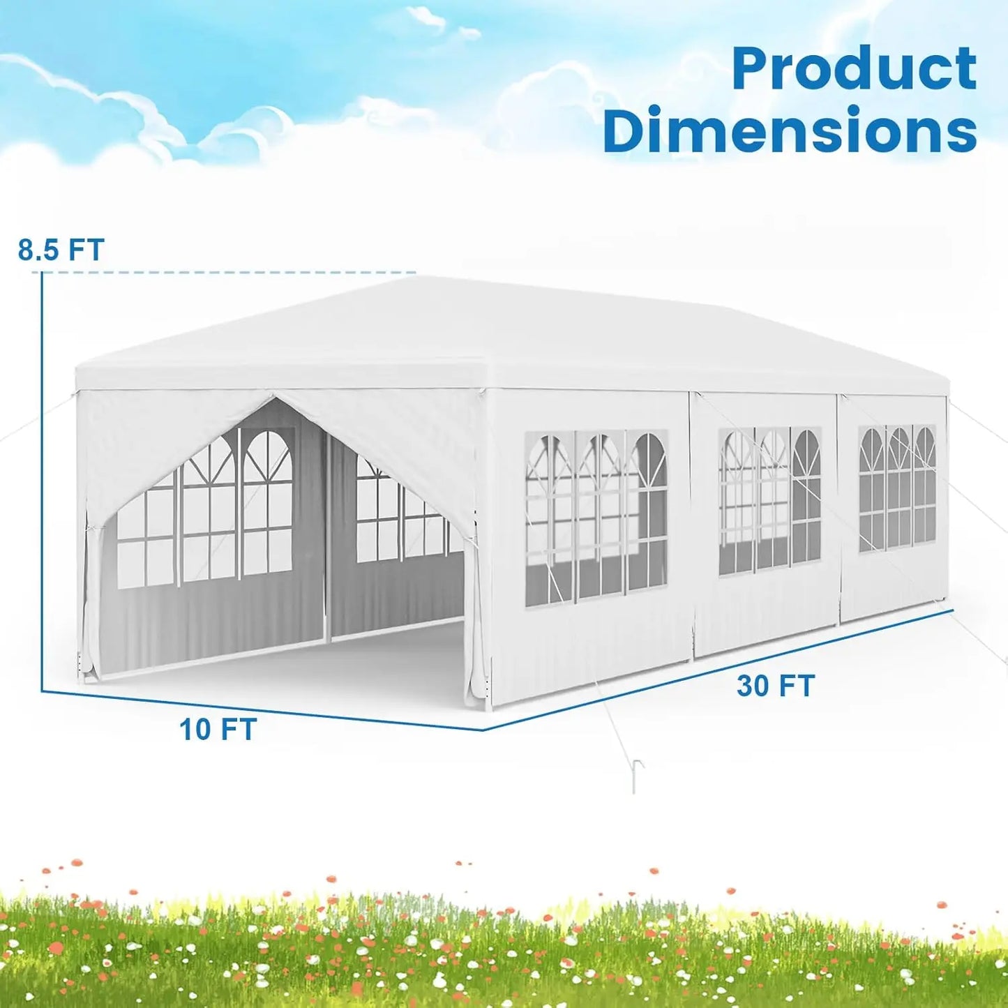 Heavy Duty Party Tent With Zippered Doors For Outdoor Events