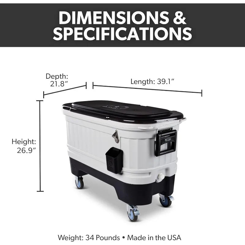 YTYIN Insulated Portable Hard Shell Ice Chest Cooler