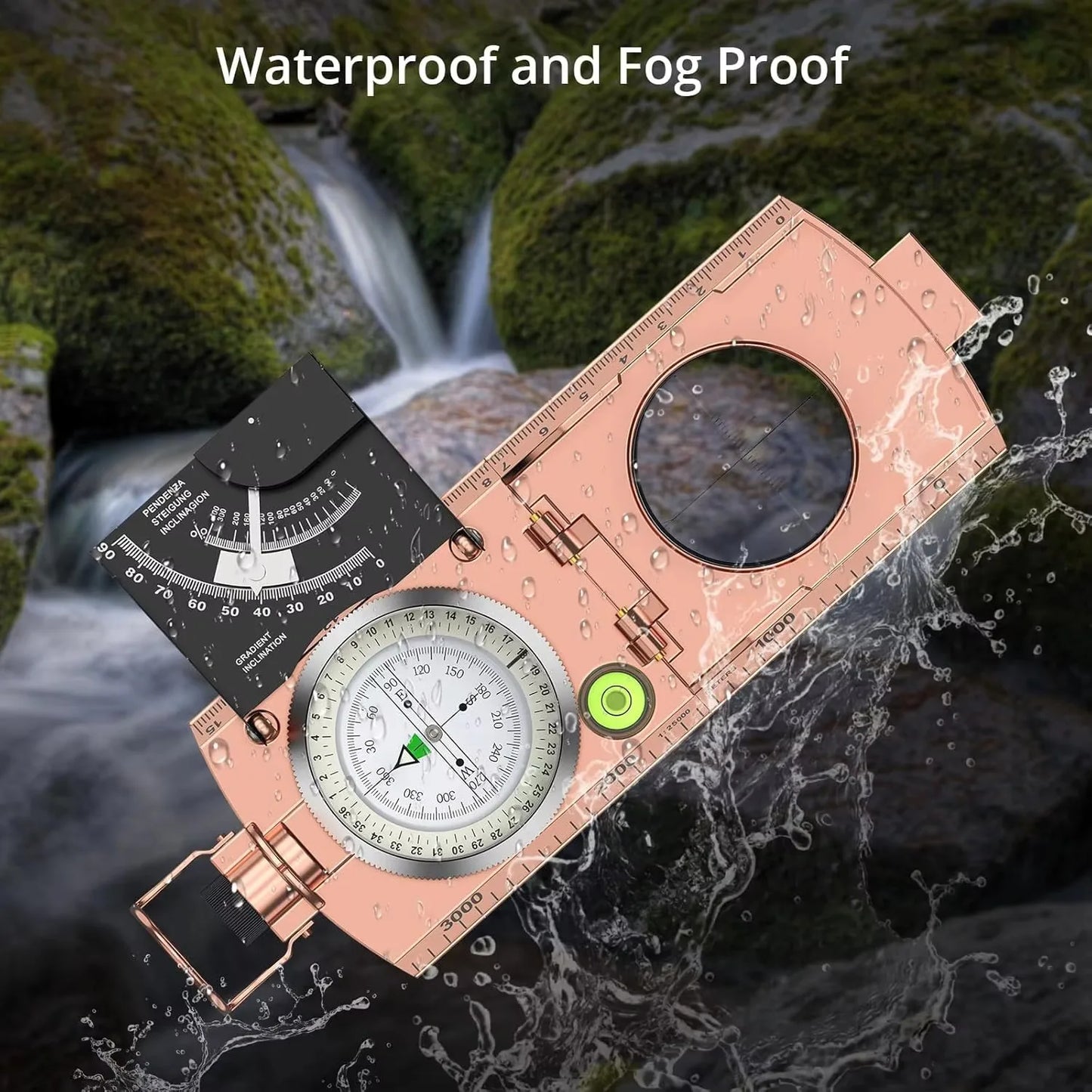 Carrying Lensatic IP65 Waterproof Compass Clinometer