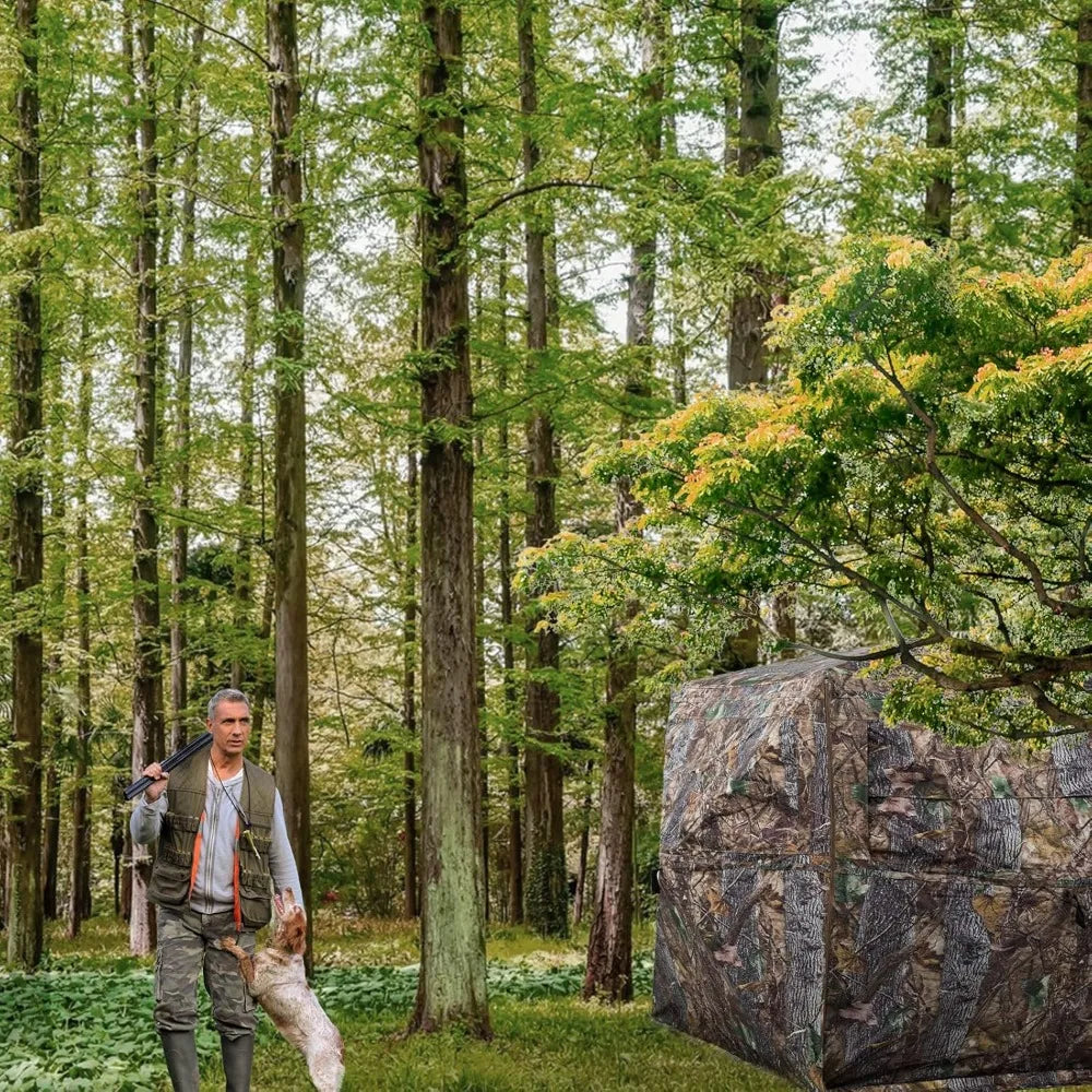 270 360 Degree See Through ConcealedCamouflageTechnology Ground Blind With PortableShelter