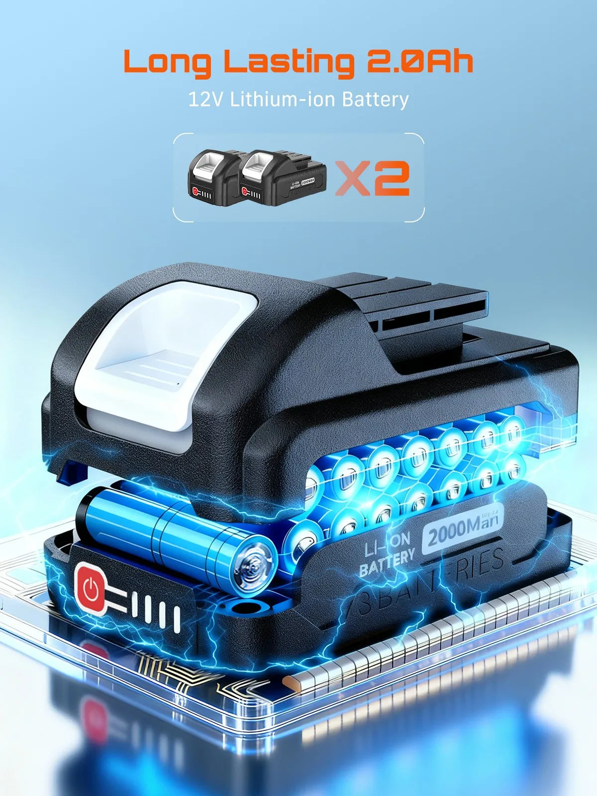 Seesii Electric Fillet Knife Cordless With Dual 2000mAh Batteries