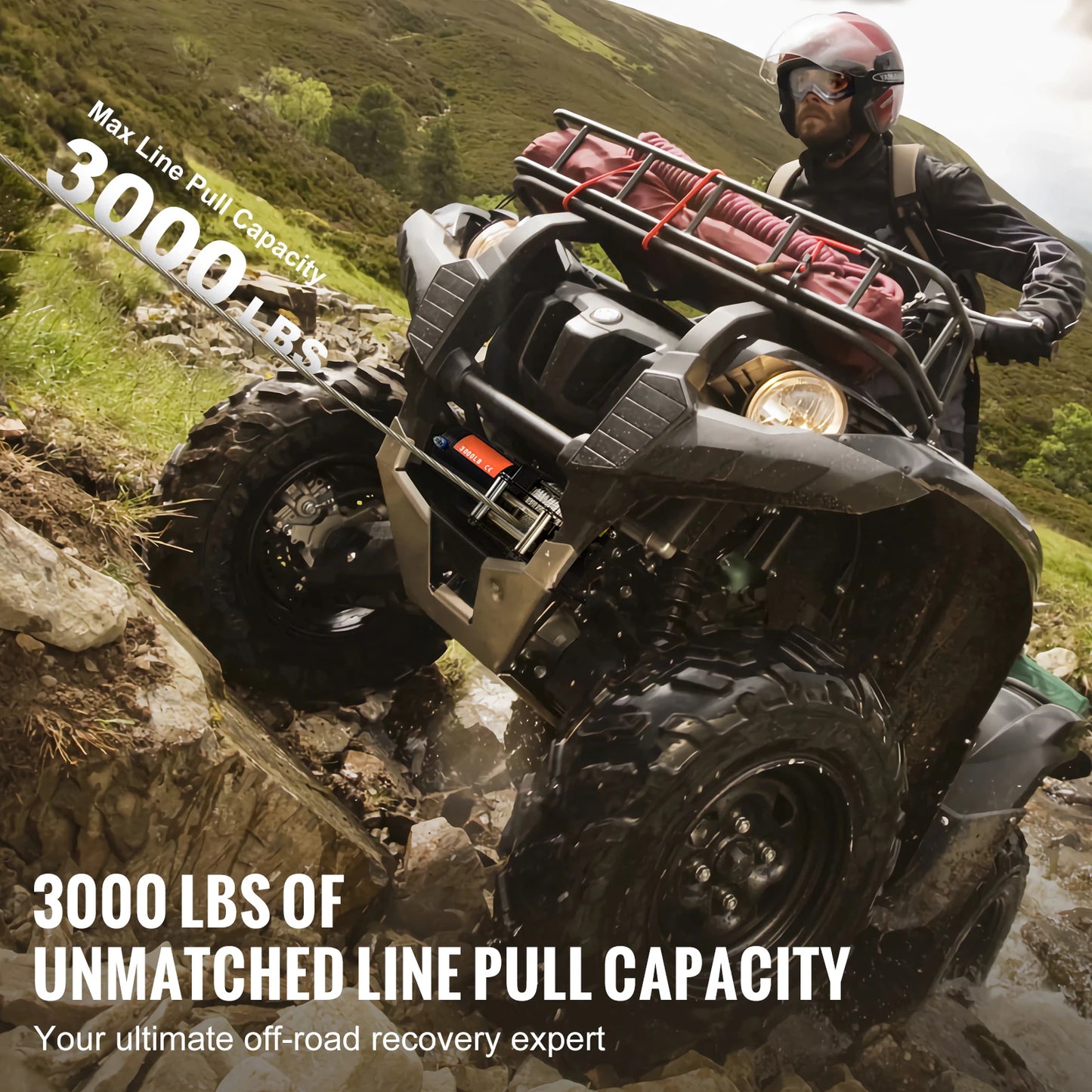 SucceBuy 3000lbs ATV UTV Electric Winch 12V DC With 39Ft Cable