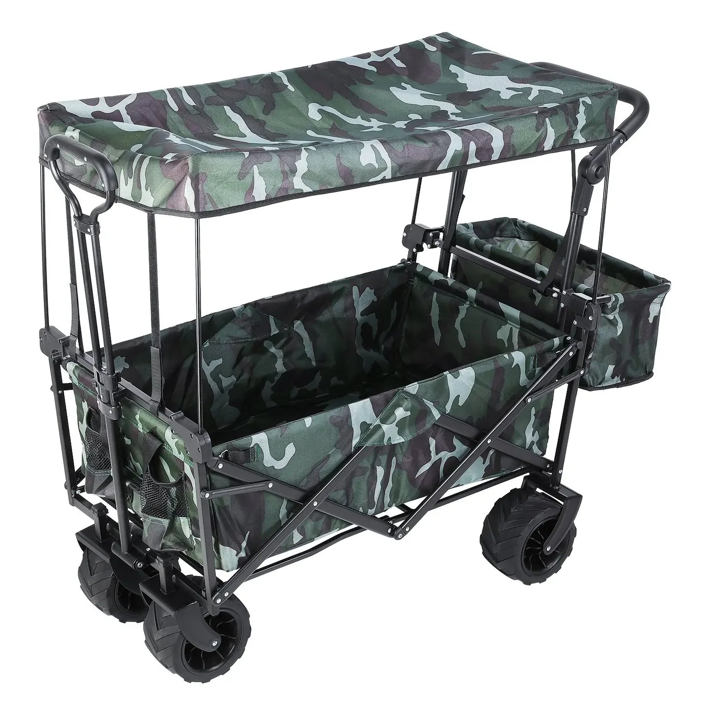 262L Collapsible Garden Cart With Removable Canopy Off Road Wheels