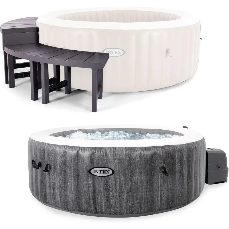 PureSpa Portable Inflatable Bubble Hot Tub Jet Spa With Accessories