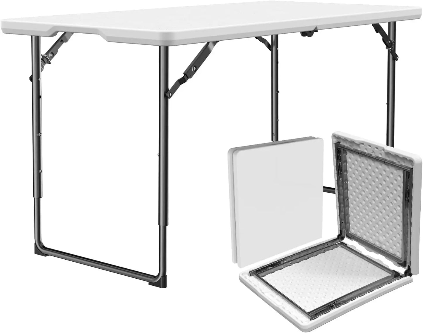 Heavy Duty Folding Table With Adjustable Height For Indoor Outdoor Use
