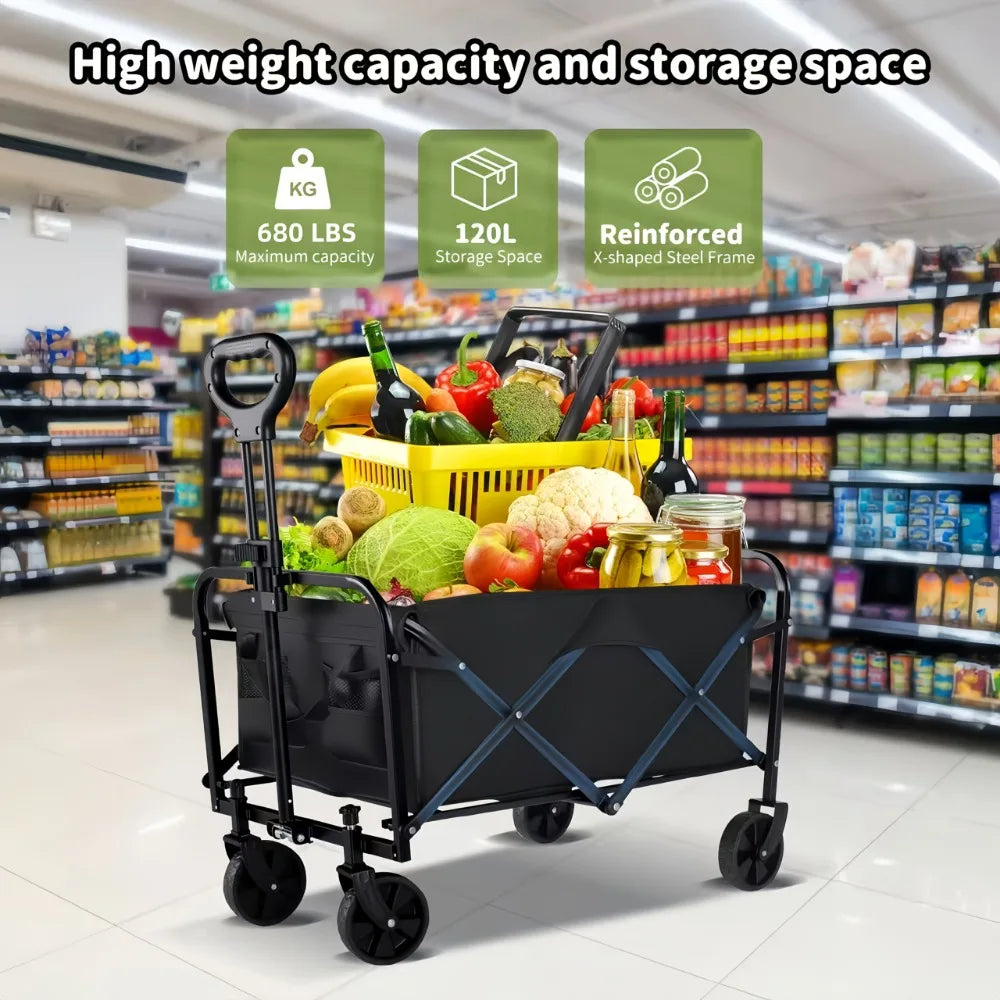 Heavy Duty All Terrain Folding Cart With Stainless Steel Frame