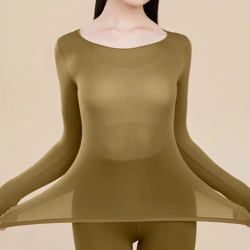 NONECN Womens Thermal Long Sleeve Bottoming Shirt Top