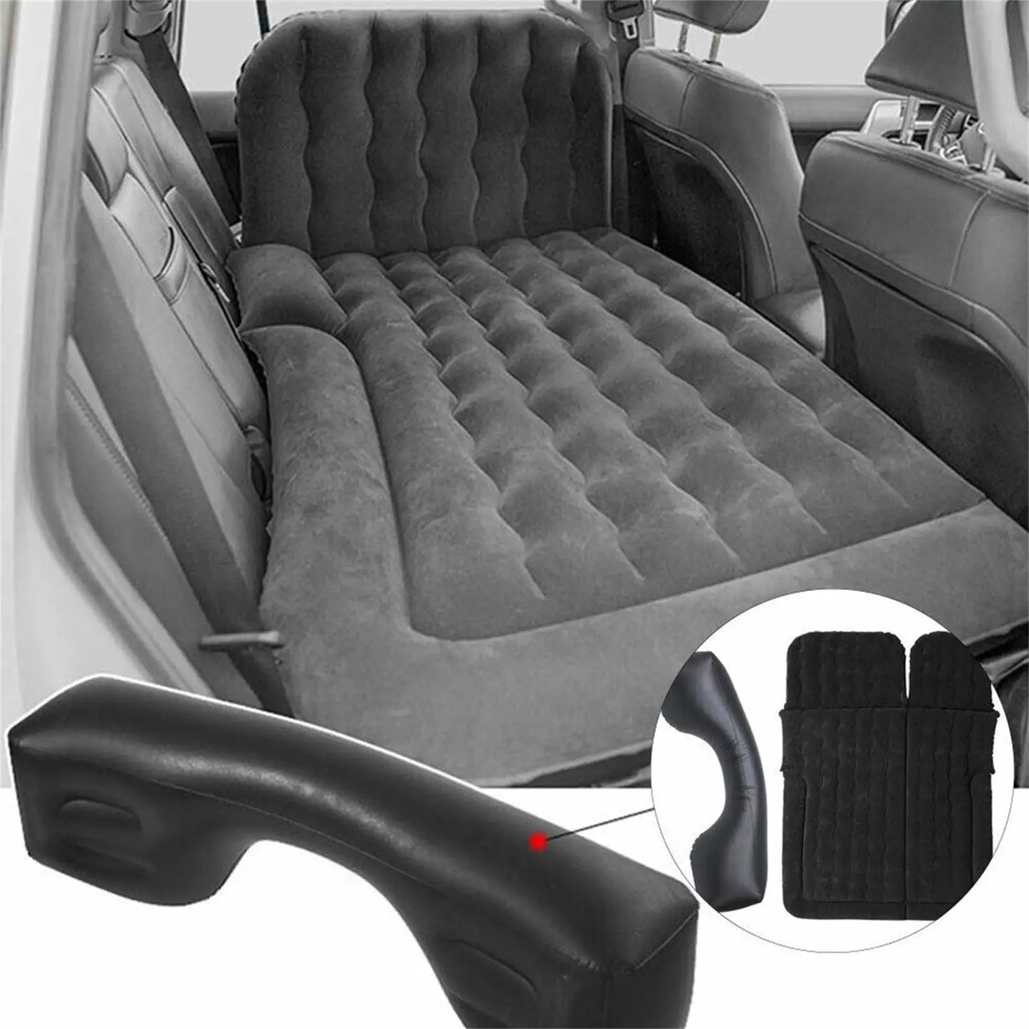 Hign-concerned Inflatable Car Mattress Backseat SUV Camping Airbed Pump