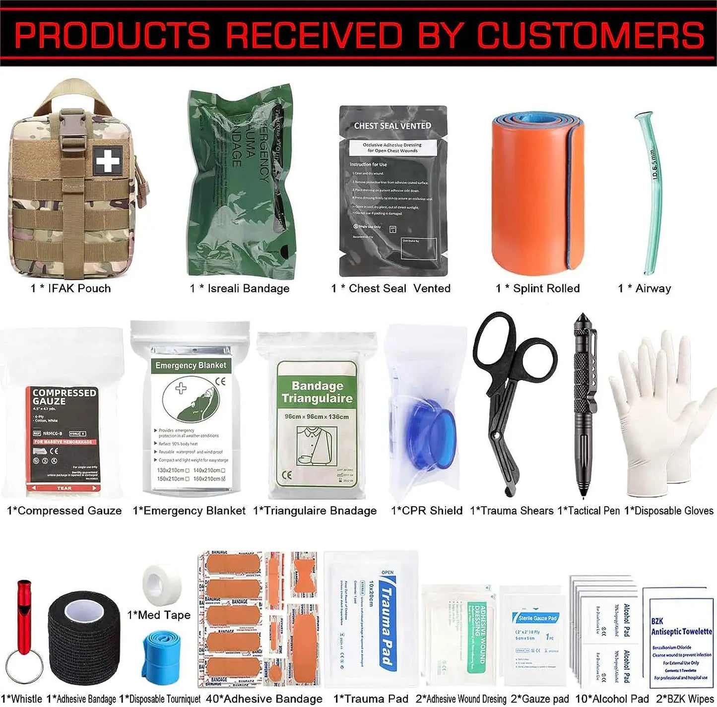 Trauma Kit Upgrade 74 Piece First Aid With Molle Pouch