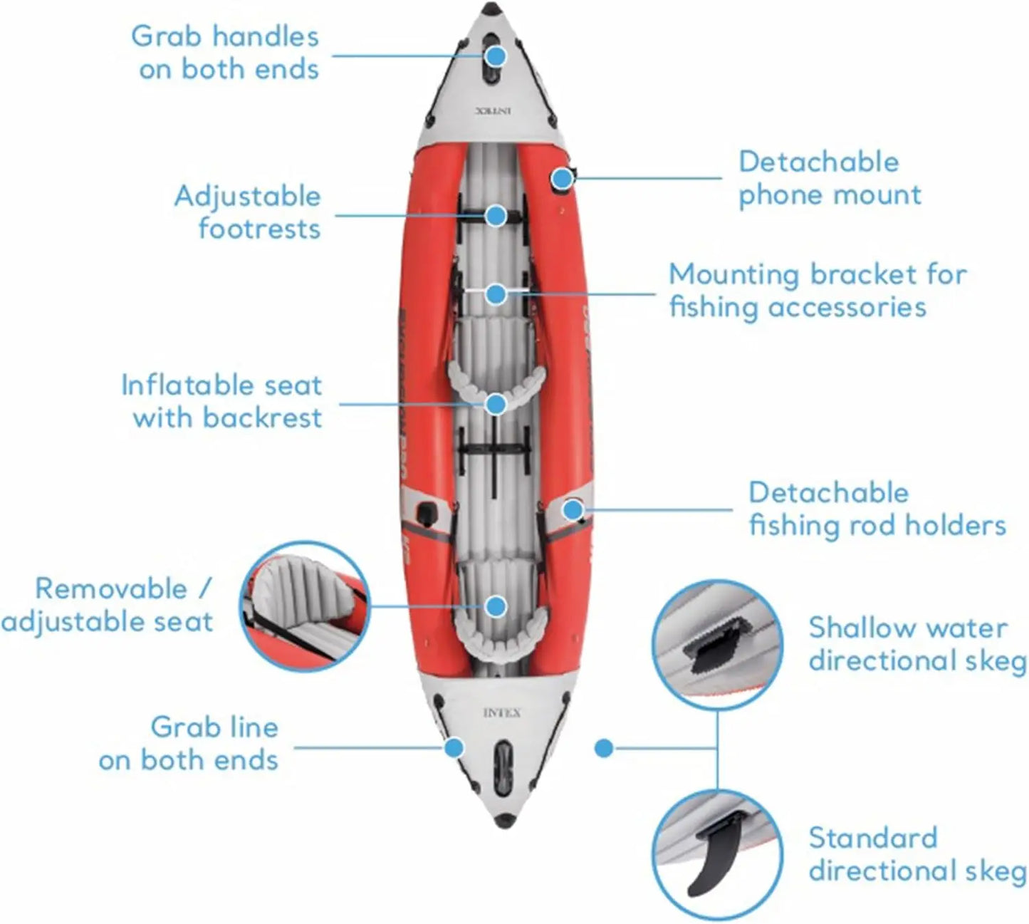 Inflatable Kayak Set for Two with Paddles and Pump PVC