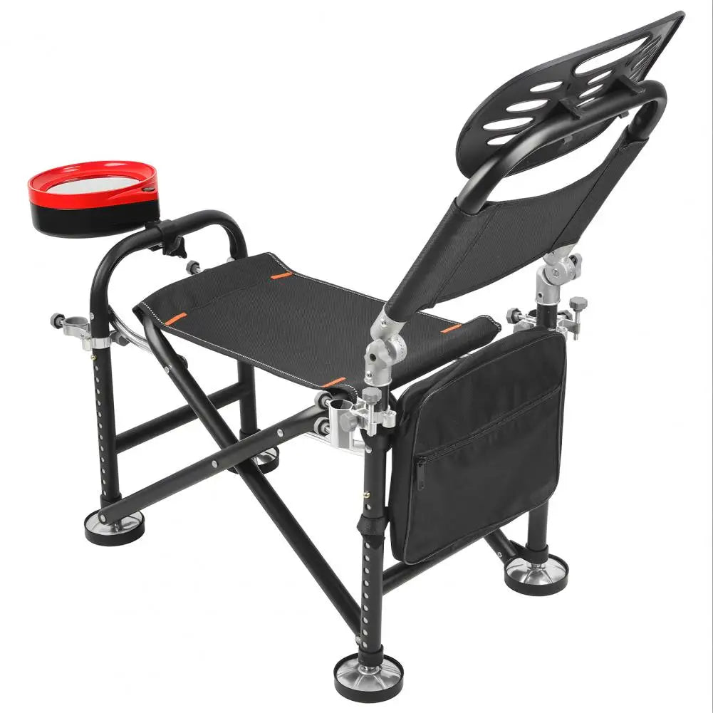 Fold Rise Fall Fishing Chair With Backrest Rod Holder