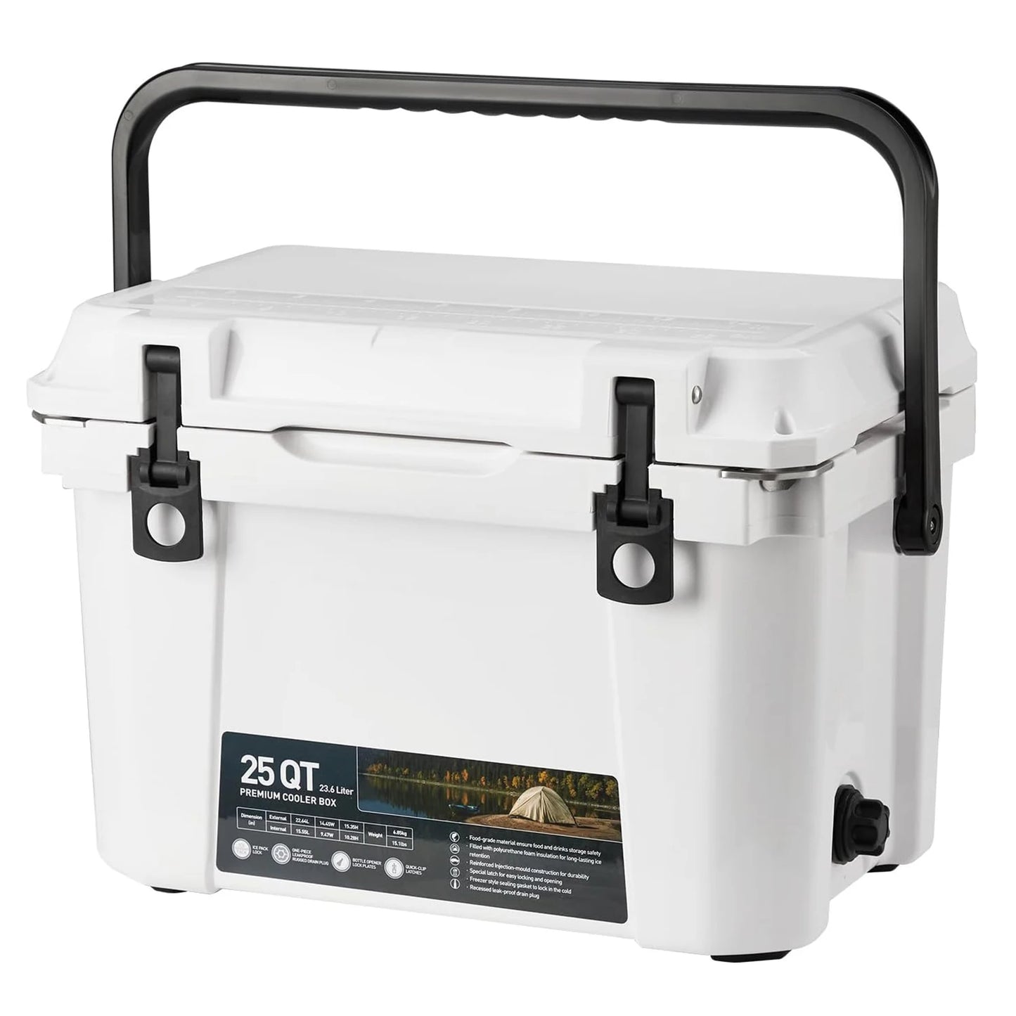 Twister.CK Heavy Duty Portable Ice Cooler for Camping, Fishing, and Picnics