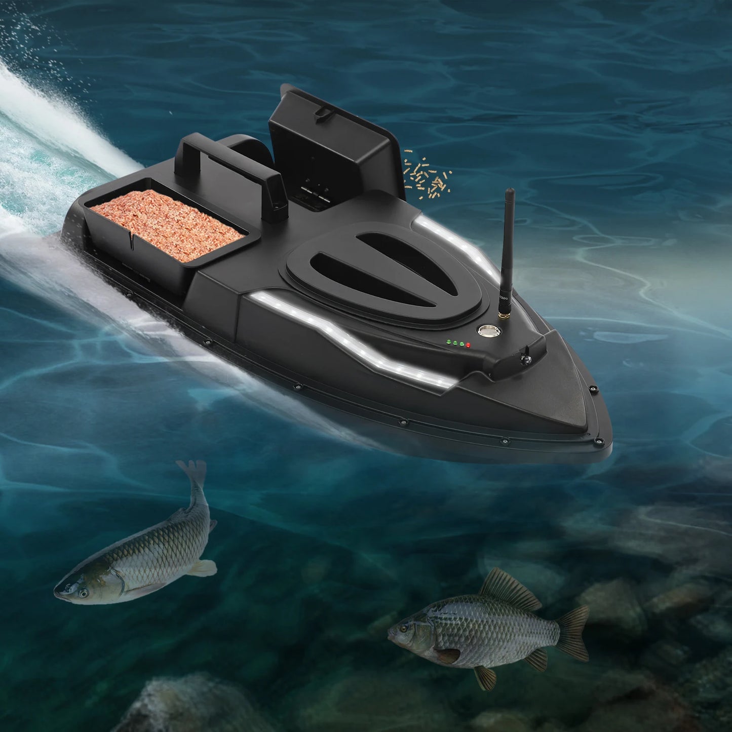 Double Bait Hooper Bait Boat Battery And Remote LCD