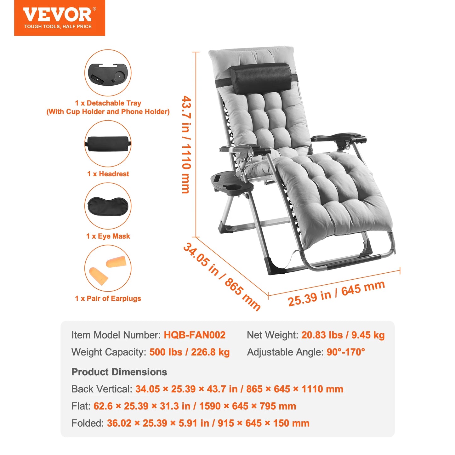 SucceBuy Zero Gravity Chair Recliner With Footrest And Cupholder