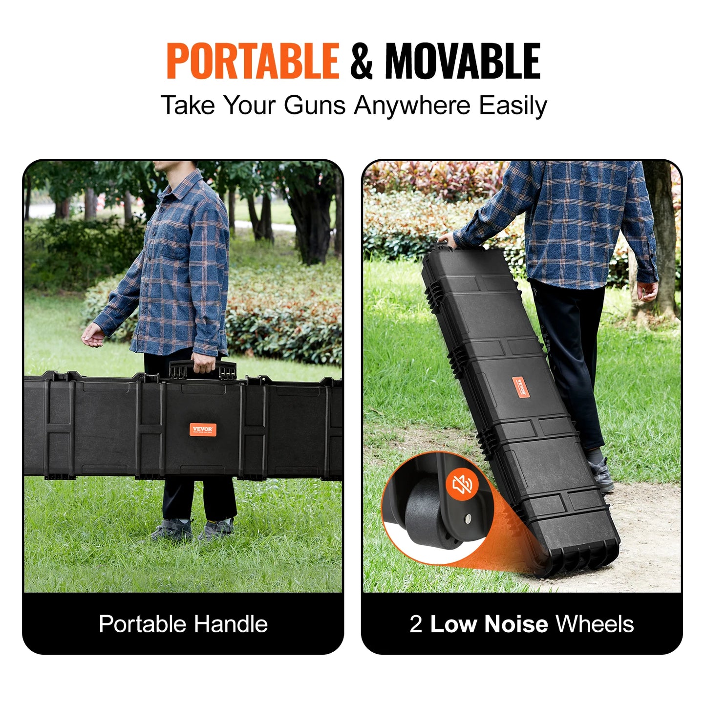 SucceBuy Rifle Hard Case Waterproof Shockproof Portable