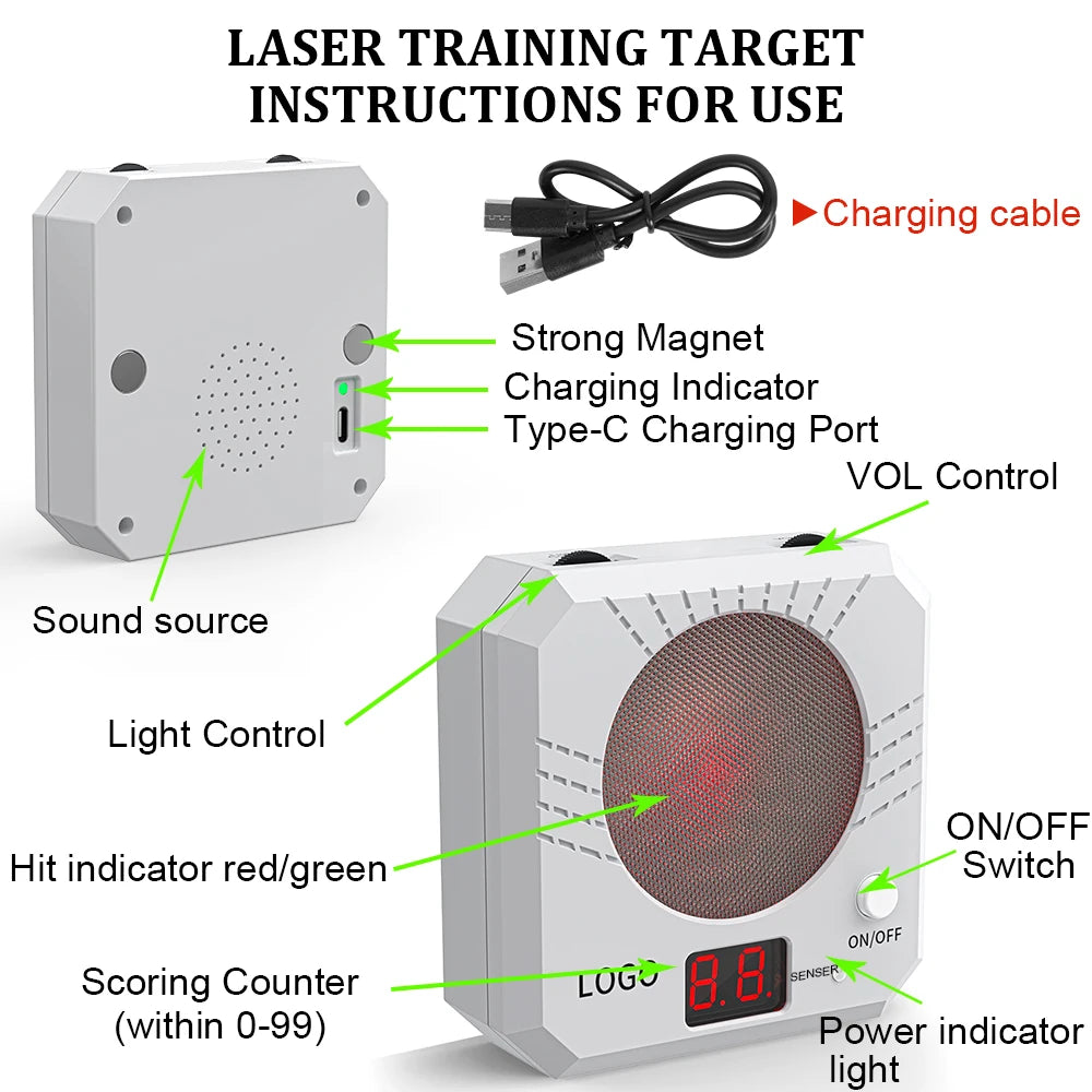 Electronic Infrared Laser Target for Shooting Practice with Sound Effects