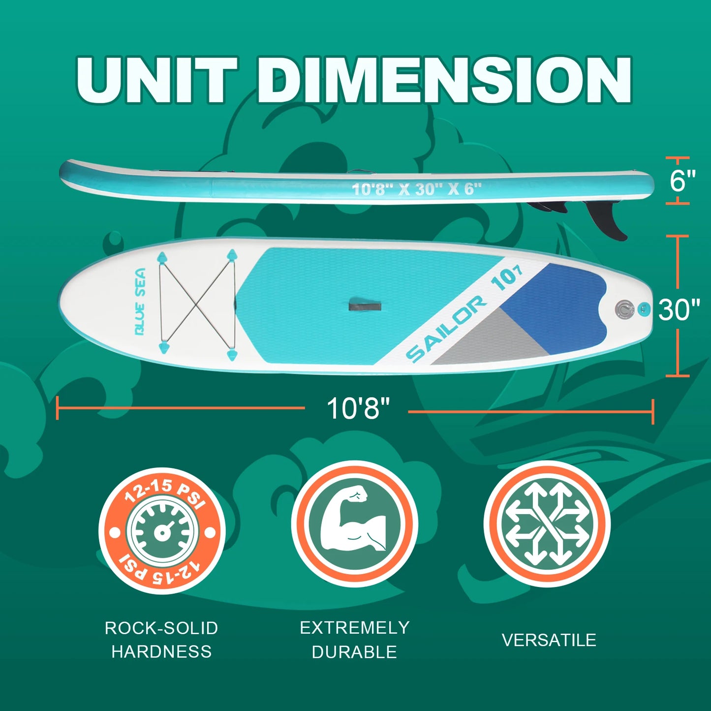 CADALENE Inflatable Stand Up Paddle Board Eco PVC Non Slip