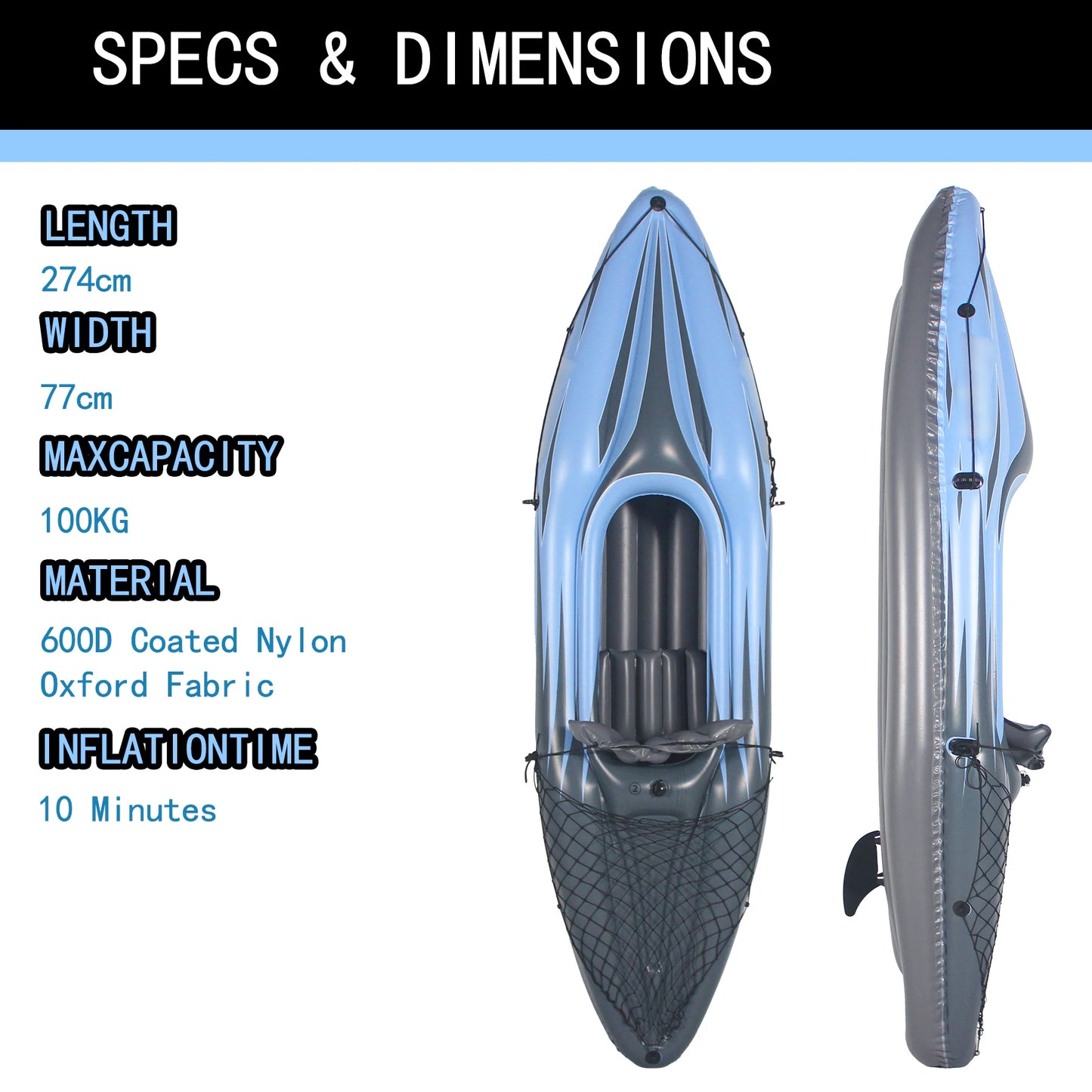 HHSJZWCY Inflatable One Person Kayak for Lakes and Rivers With Paddles