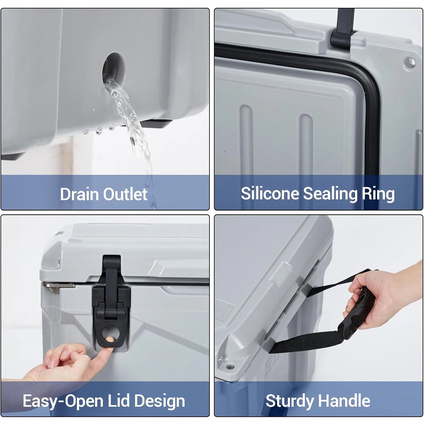 Twister.CK Heavy Duty Portable Ice Cooler for Camping, Fishing, and Picnics