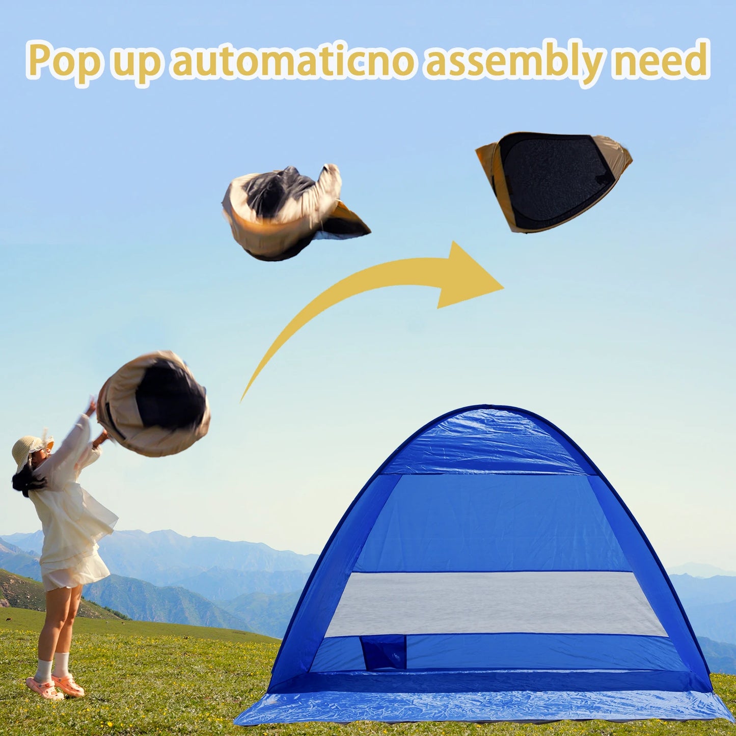Building Pop Up Beach Tent With Handbag Compact Folding