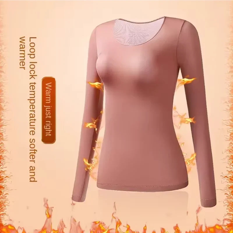 NONECN Womens Thermal Long Sleeve Bottoming Shirt Top