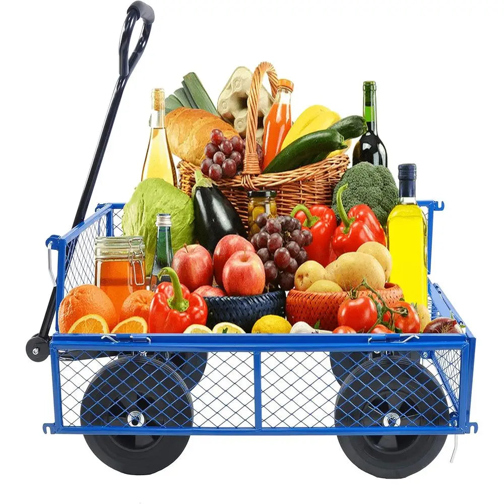 Alloy Steel Garden Wagon With Mesh 1100 Lbs Capacity